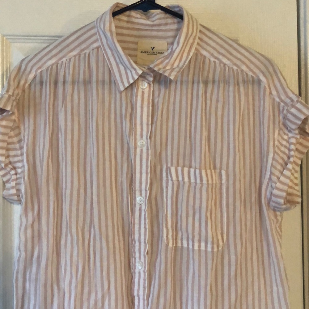Striped button up blouse